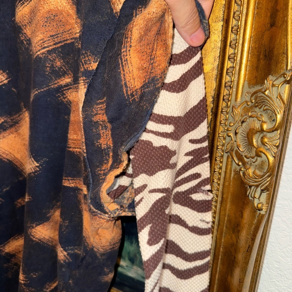We the Free Statement Gone Rogue Mixed Print Long Sleeve Henley Top Size Small - Picture 4 of 6